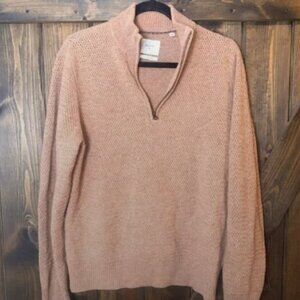 Billy Reid Tan Zip Up Sweater